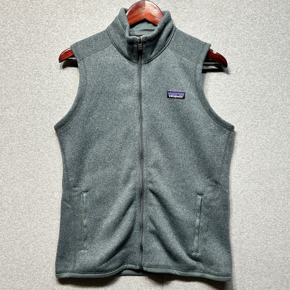 Patagonia Synchilla Womens M Fleece Layering Vest Nickel Gray Full Zip READ